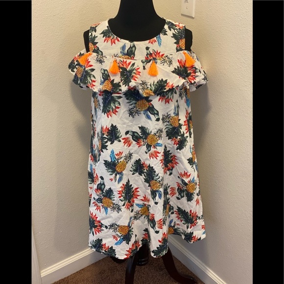 unbranded Dresses & Skirts - 2 FOR $20 Pineapple Print Cold Shoulder Swing Dress Tropical
